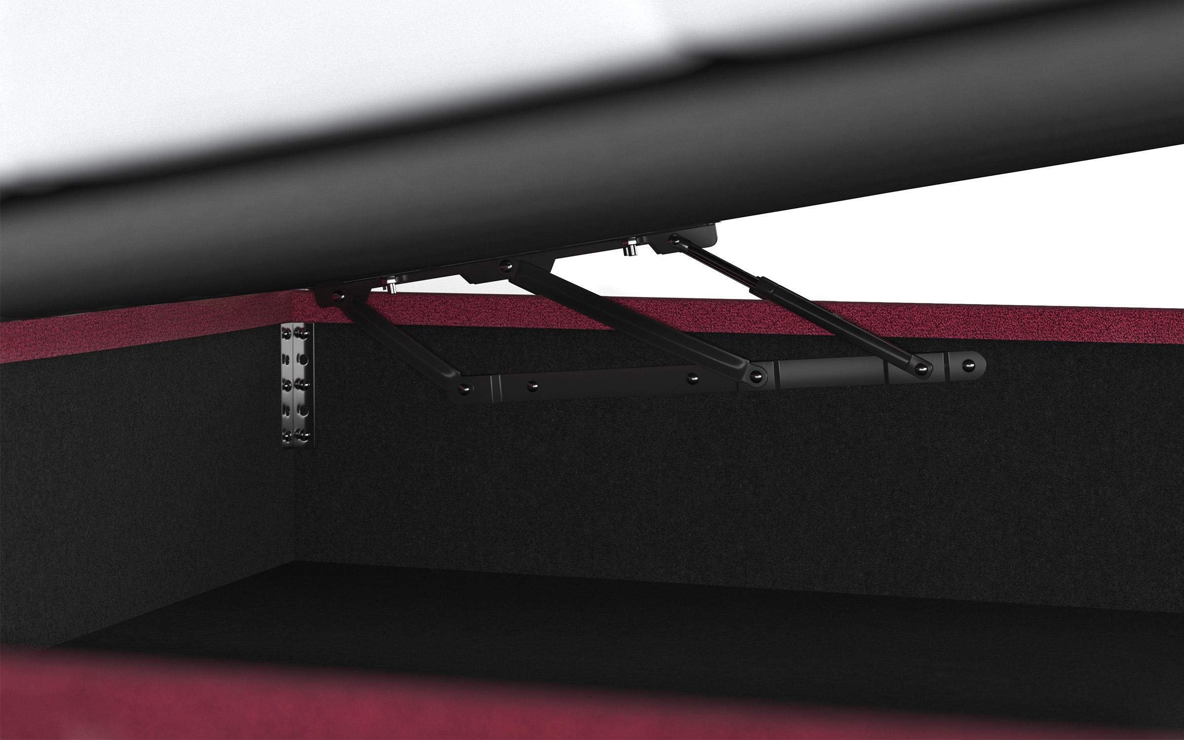 Double bed Box Spring + mattress topper 140/200 Vindy, burgundy  3